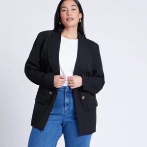 Eloquii Oversized Long Relaxed Black Blazer